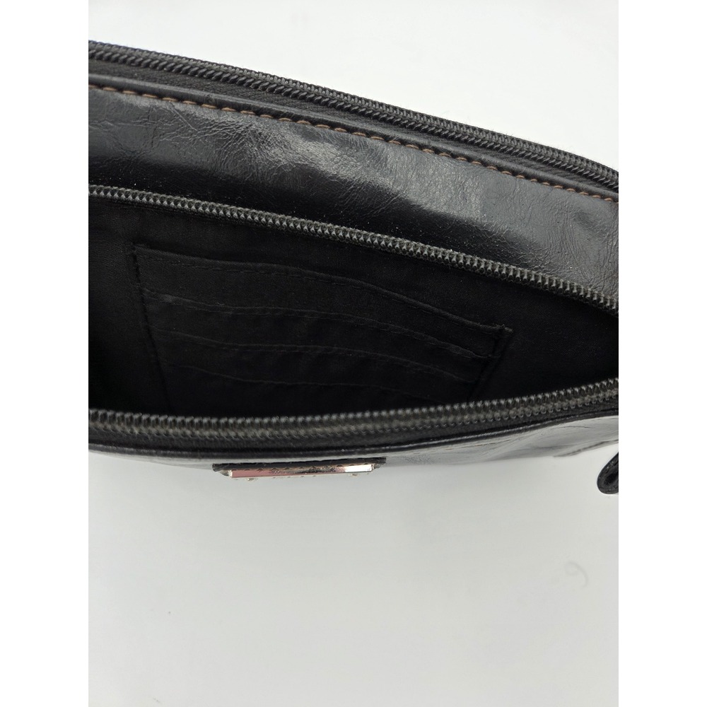 Relic by Fossil Black Faux Leather Multi Zip Pouch Bag Organizer - Picture 5 of 9